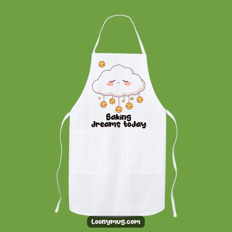 Funny Sleepy Cloud Cookie Rain Apron - Dreamy Kitchen Humor!