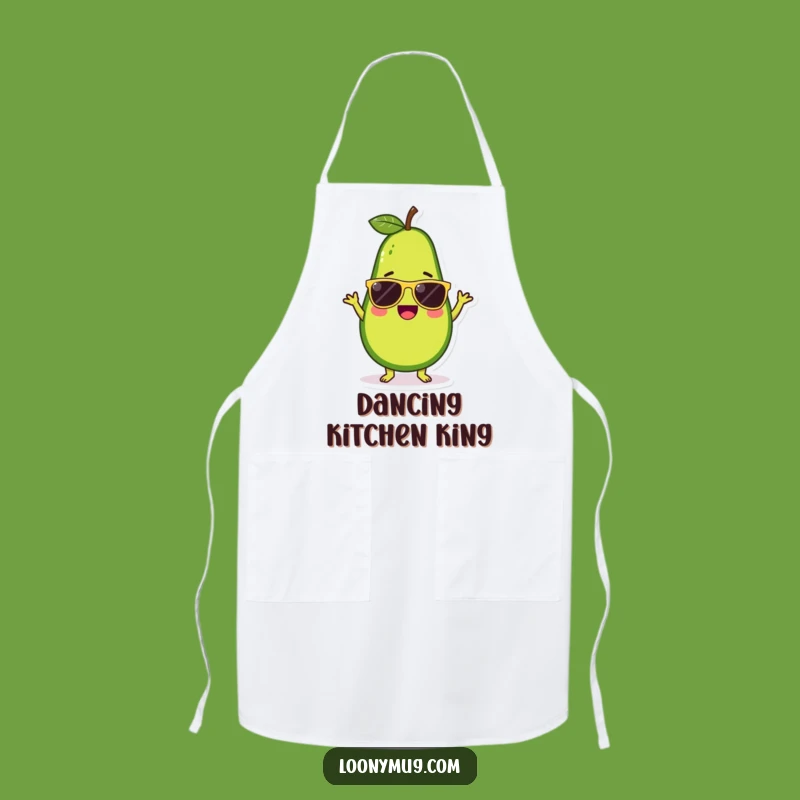 Funny Avocado Sunglasses Dance Apron: Cook Up Some Funky Moves!