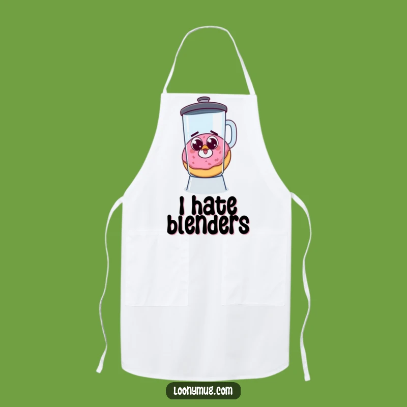 Funny Startled Donut Escaping Blender Apron - Cook with Chuckles