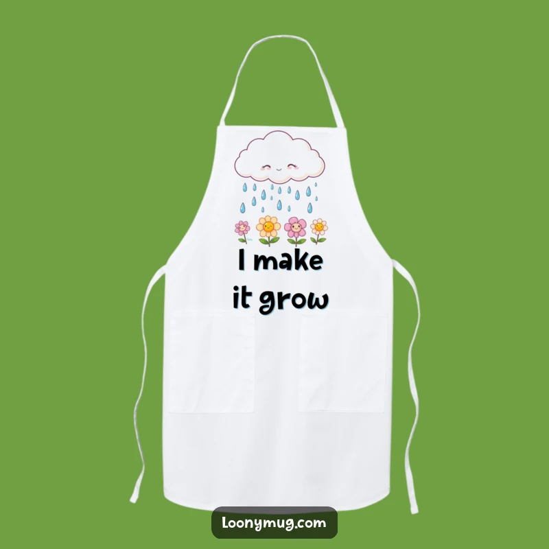 Funny Cloud Apron: Cook with Joy & Smiling Raindrops