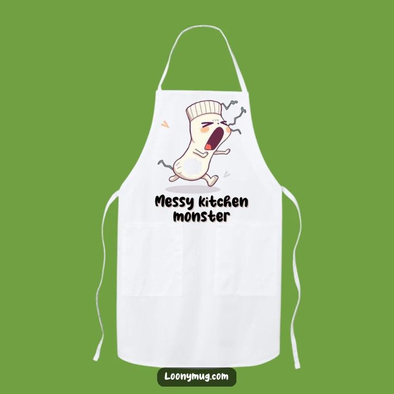 Funny Sock Apron: Lint Monster Escape, Humorous Kitchen Gift