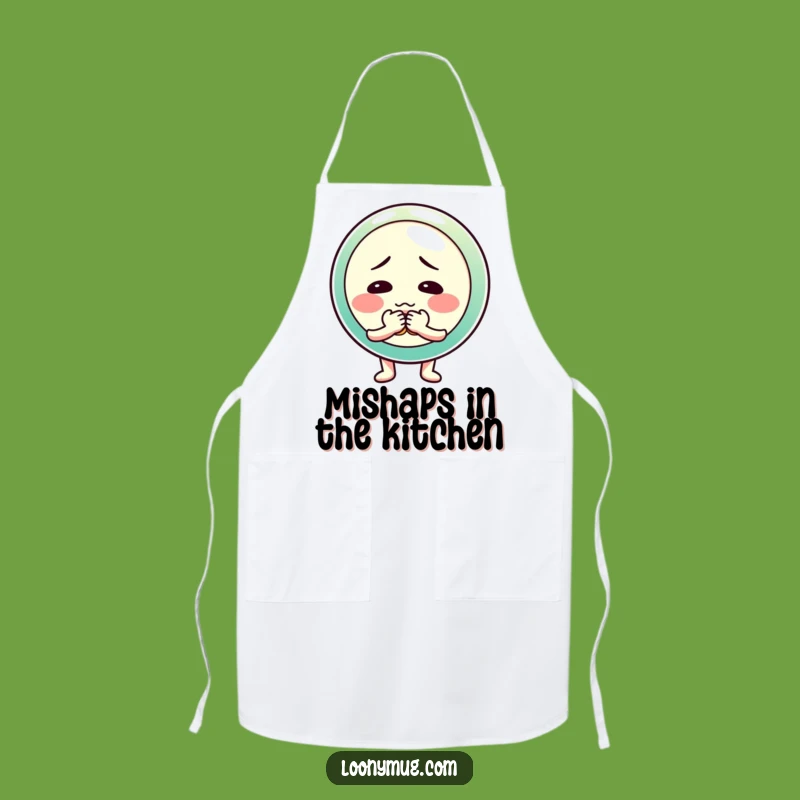 Funny Shy Button Fumble Apron: Cook with Hilarious Hesitation