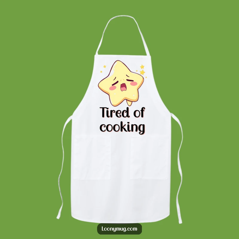 Funny Sleepy Star Apron: Yawning Character Kitchenware for Tired Chefs