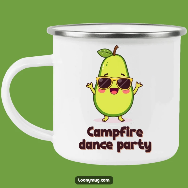 Funny Avocado Sunglasses Dance Camping Mug: Camp Grooves On!