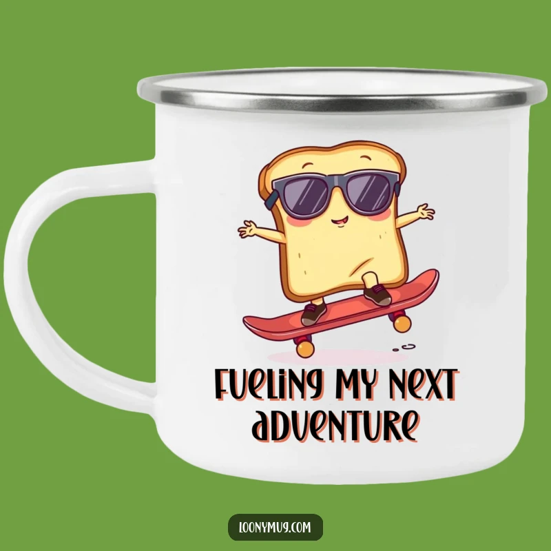 Durable Funny Toast Camping Mug - Cool Skater Bread Cup