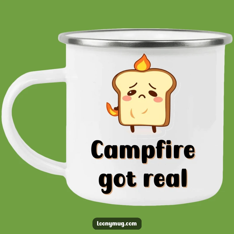 Funny Nervous Toast Fire Camping Mug - Campfire Safety Humor
