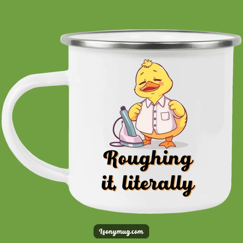 Funny Rubber Duck Ironing Camping Mug: Enjoy Your Brew with This Hilarious Outdoor Companion