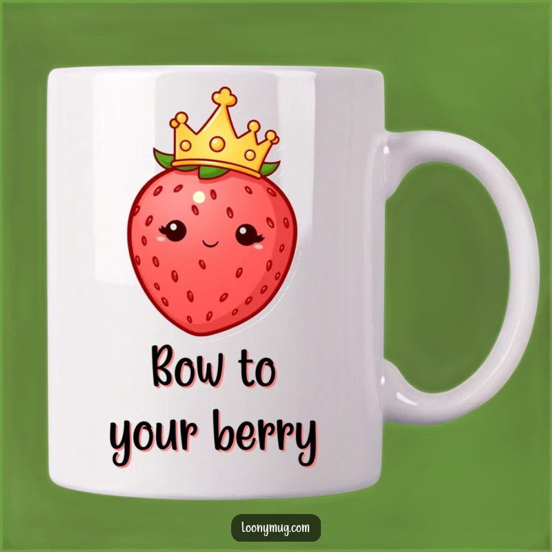 Funny Imperious Strawberry Crown Mug: Royal Berry's Sweet Reign - Perfect Gift!