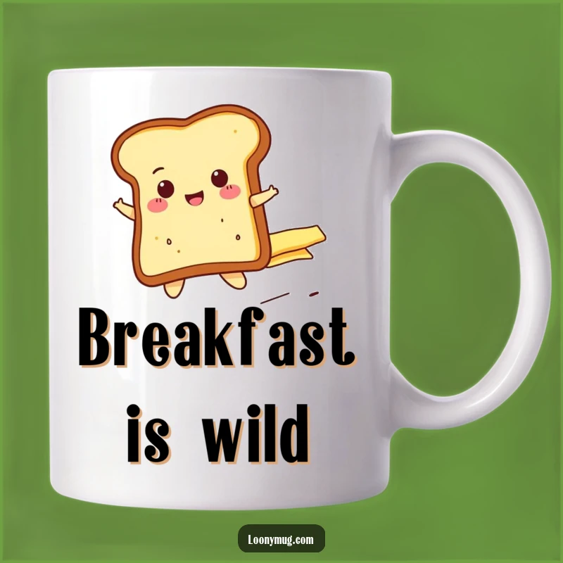 Funny Cheerful Toast Butter Ride Mug - Hilarious Breakfast Gift Idea!