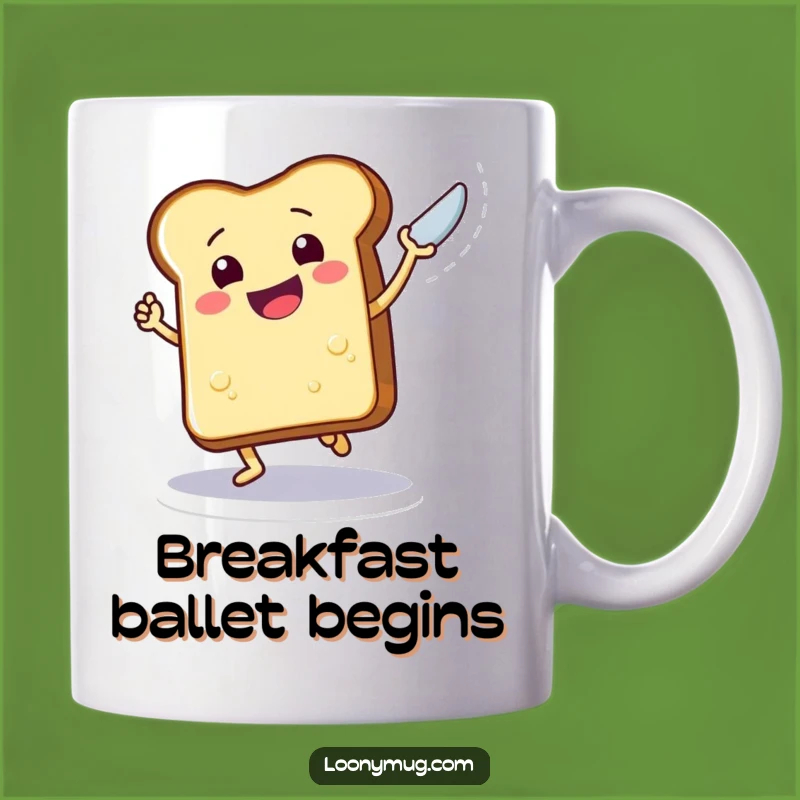 Funny Dancing Toast Butter Knife Mug - Breakfast Joyful Gift!