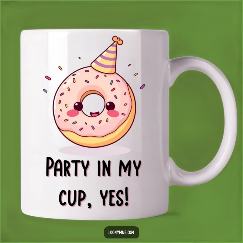 Funny Donut Party Mug: Cheerful Juggling Sprinkles Gift for Sweet Lovers