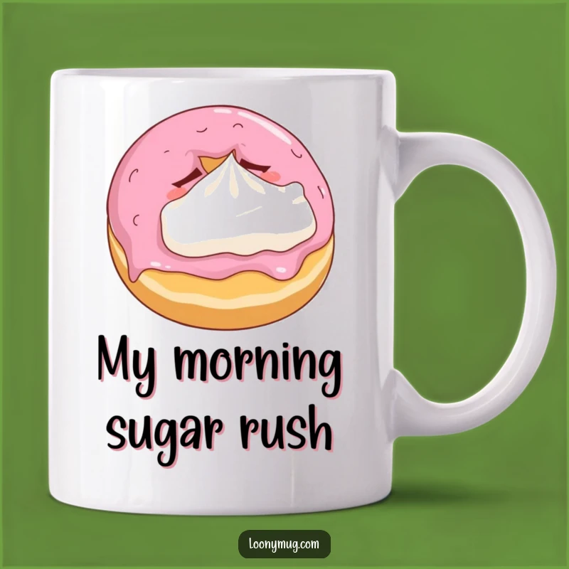 Funny Sleepy Donut Pillow Mug - Adorable Pastry Gift for Coffee Lovers
