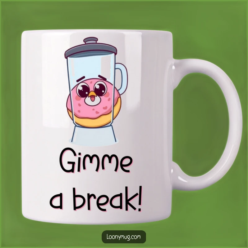 Funny Startled Donut Escaping Blender Mug - A Hilarious Breakfast Gift