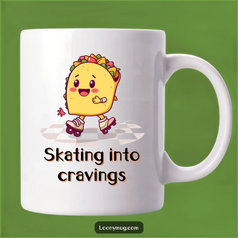 Funny Taco Roller Skates Mug: Zoom into Your Day with Hilarious Flavor