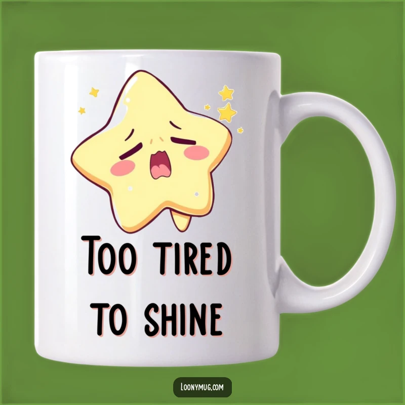 Funny Sleepy Star Mug: Yawning Character Gift for Tired Dreamers