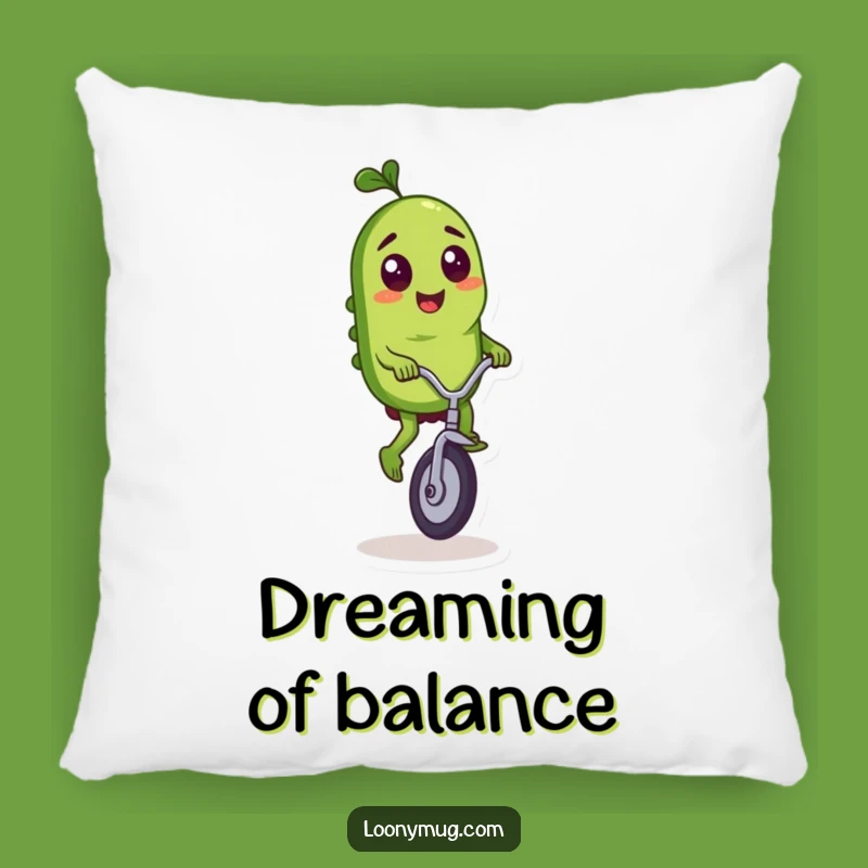 Funny Pickle Unicycle Pillow - Cozy Ride Accent Pillow