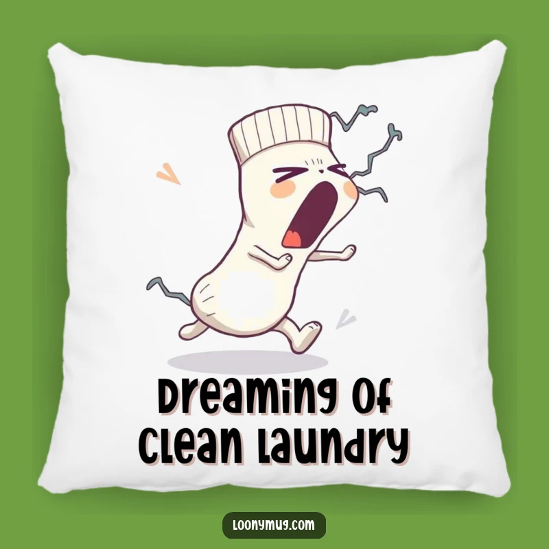 Funny Sock Pillow: Lint Monster Chase, Cozy & Hilarious Decor