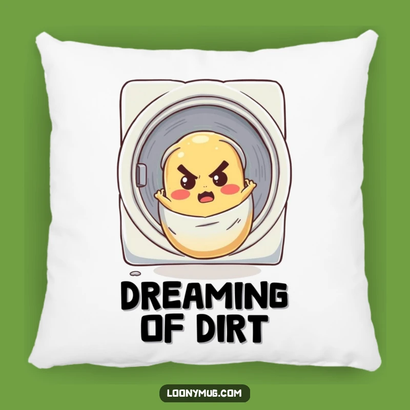 Funny Determined Potato Laundry Chute Pillow - Comfy & Hilarious Home Decor Gift
