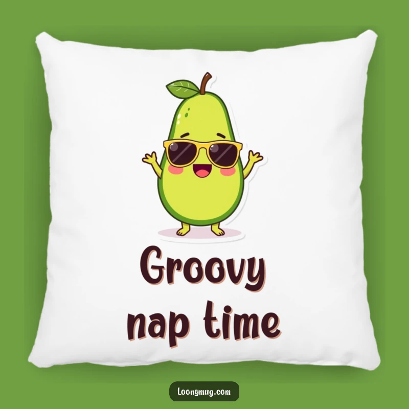Funny Avocado Sunglasses Dance Pillow: Comfy Moves for Your Home