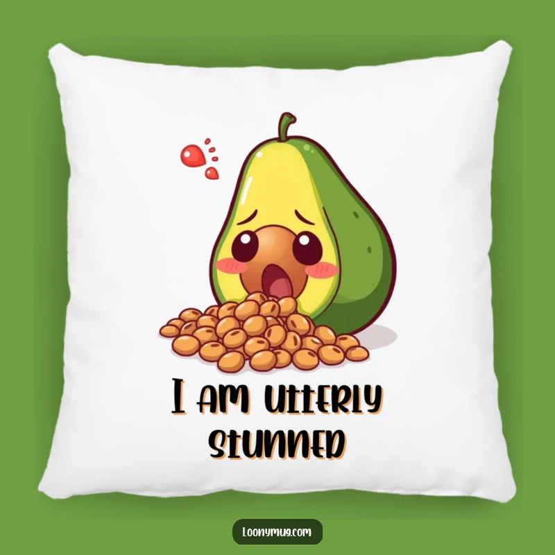 Funny Shocked Avocado Seeds Spill Pillow - Cozy Comfort & Hilarious Decor