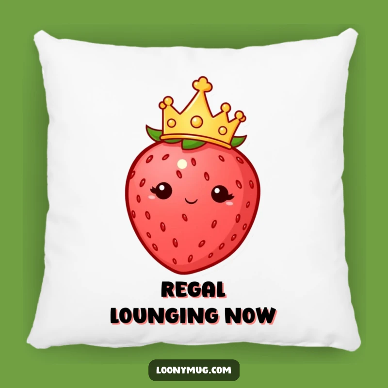 Funny Strawberry Crown Comfort Pillow: Snuggle with Royal Berry - Gift!
