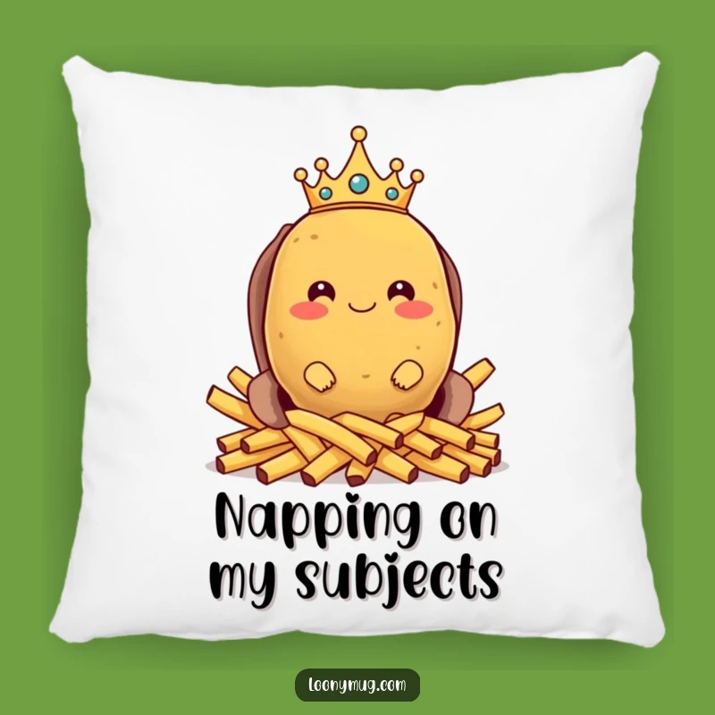 Funny Potato King Pillow: Regal Comfort with a Starchy, Humorous Touch