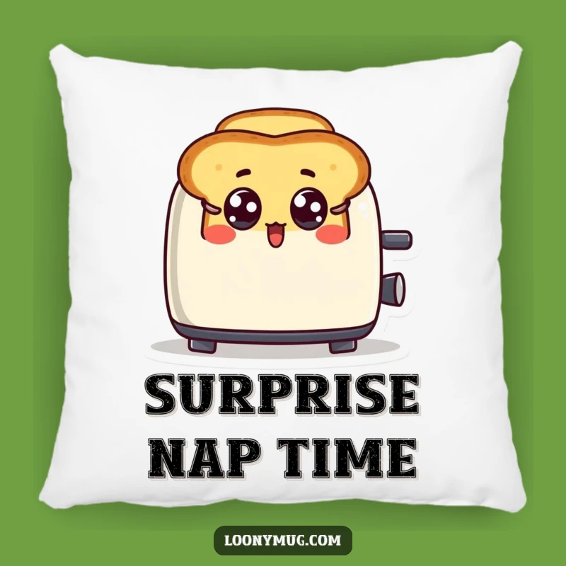 Funny Surprised Toast Pillow - Cozy Breakfast Surprise Accent Pillow