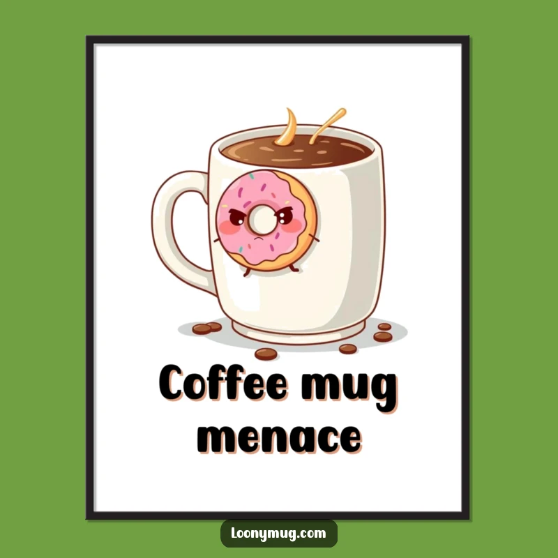 Funny Grumpy Donut Escape Digital Art - Instant Hilarious Download!