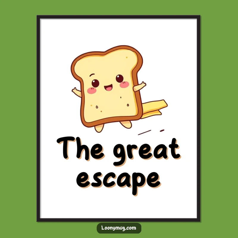 Funny Cheerful Toast Butter Ride Digital Art - Instant Whimsical Download!