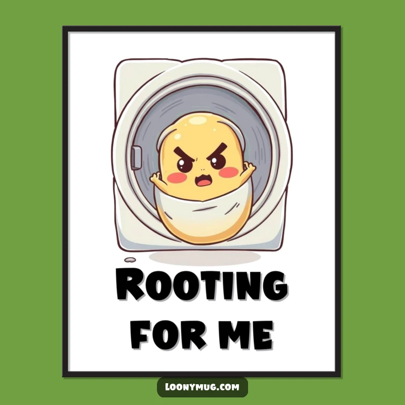 Funny Determined Potato Laundry Chute Digital Art - Hilarious Home Decor Gift