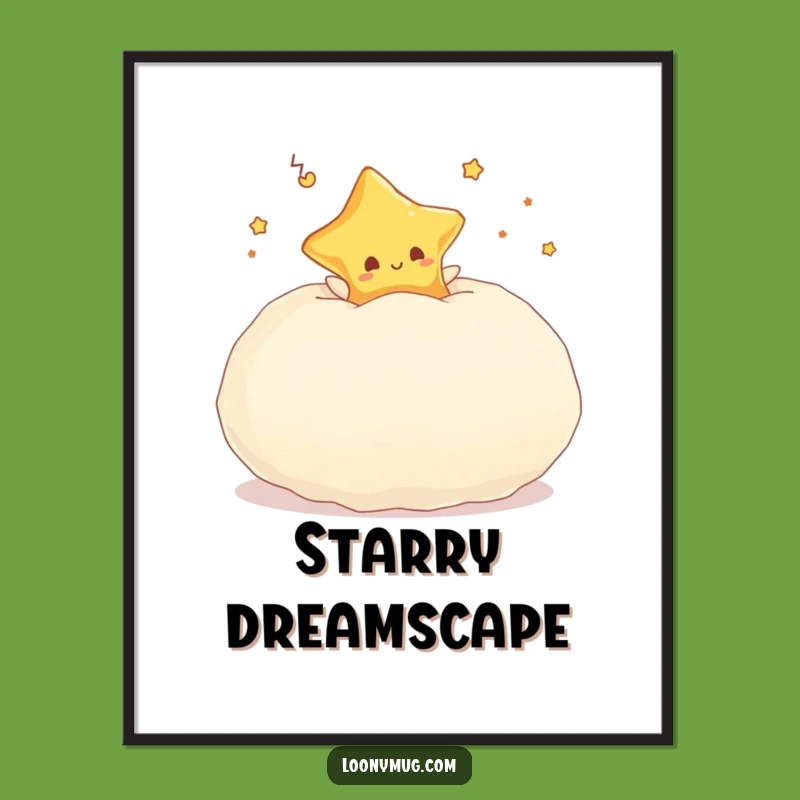 Funny Dreaming Star Digital Art - Cozy Pillow Bounce Print