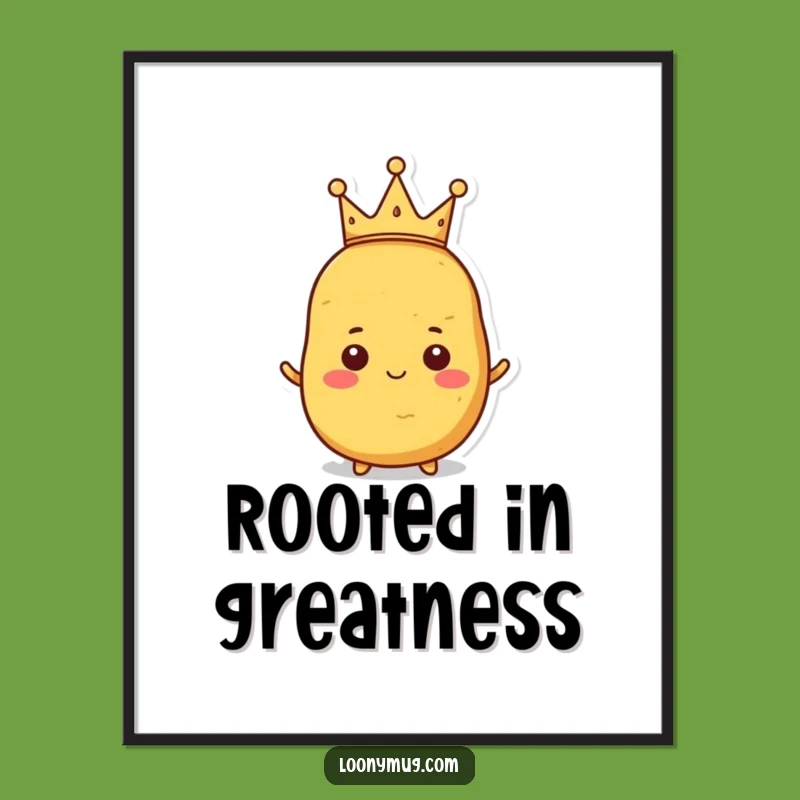 Funny Proud Potato Digital Print - Instant Royal Spud Art Download