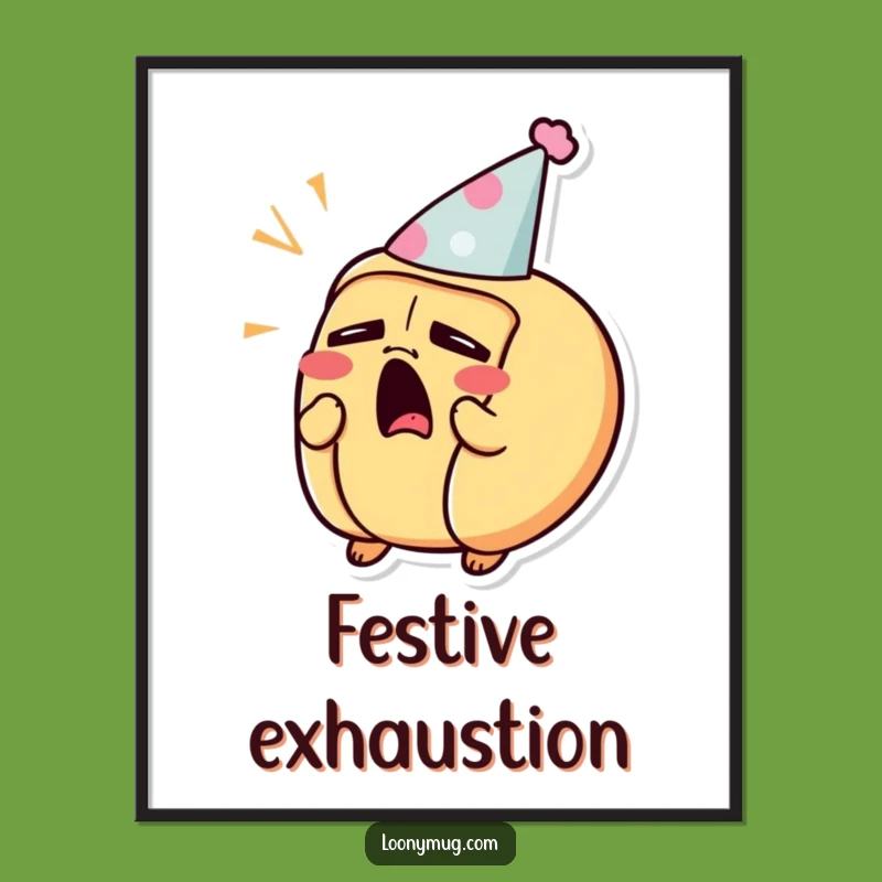 Funny Sleepy Hot Dog Digital Art - Yawning Fiesta Print