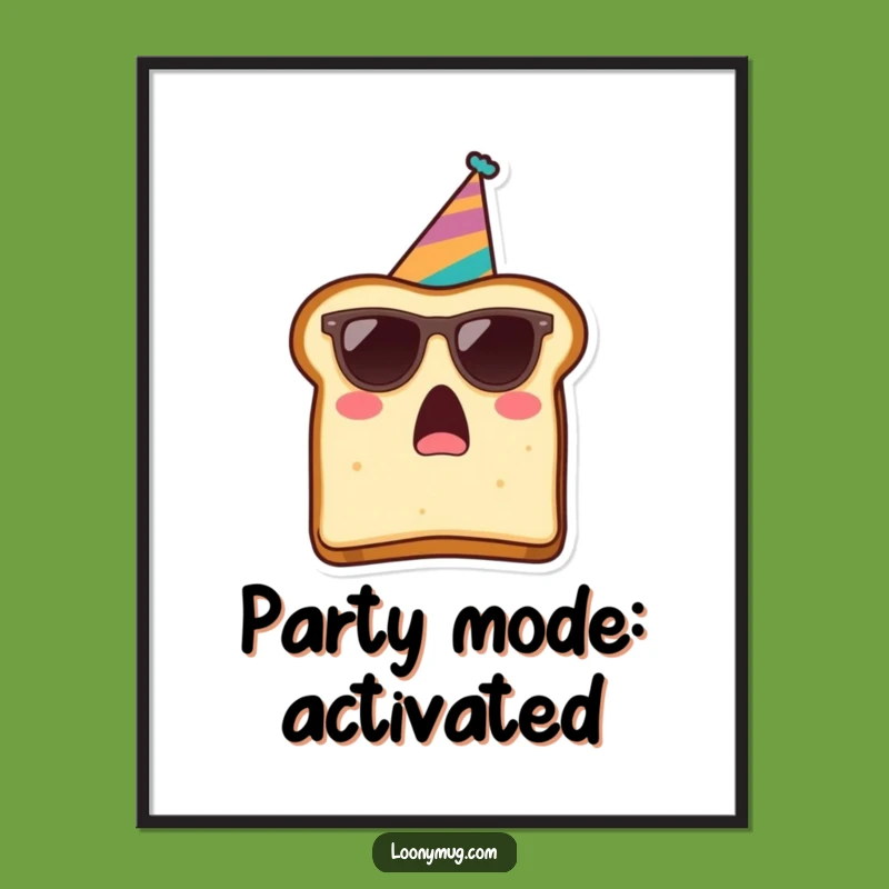 Funny Toast Surprise Party Digital Art: Brighten Your Space with Hilarious Breakfast Joy