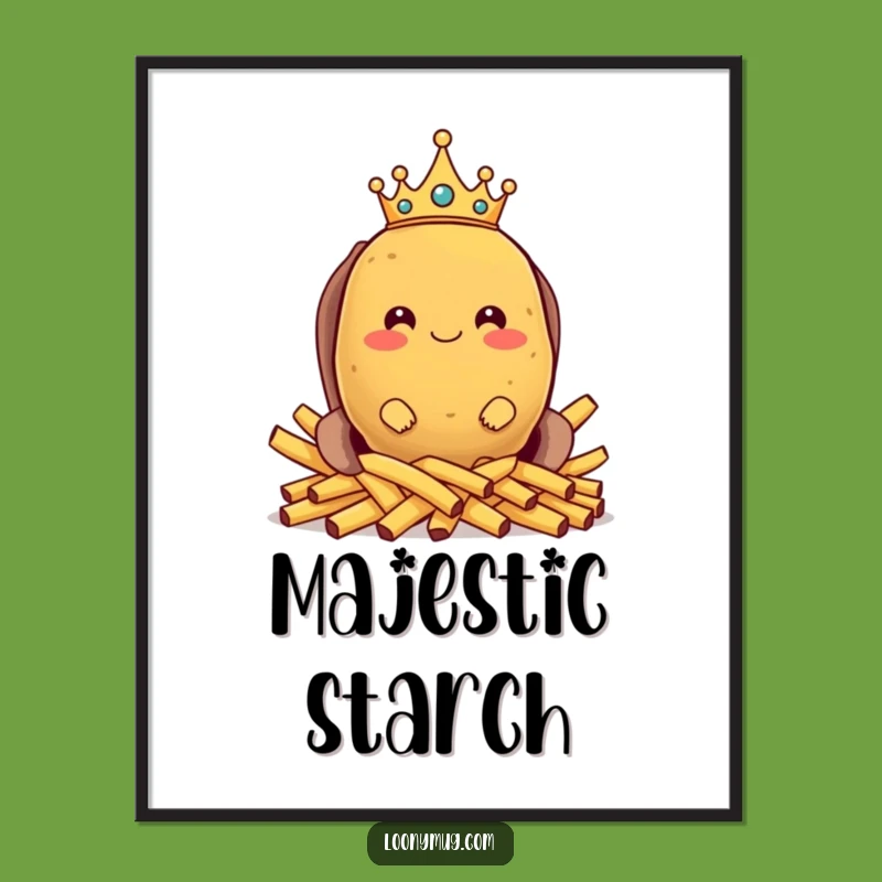 Funny Potato King Digital Art: Instant Regal Charm for Your Walls