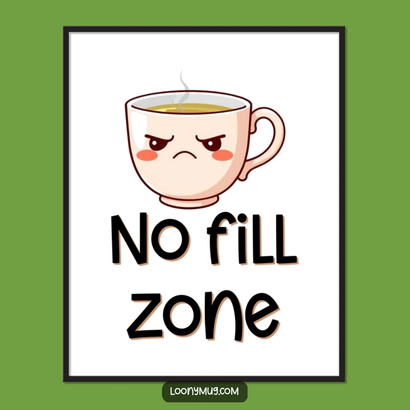 Funny Grumpy Teacup Digital Art: Instant Wall Art for the Unimpressed Soul