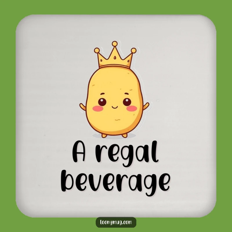 Funny Proud Potato Coaster Set - Royal Spud Protection for Tabletops