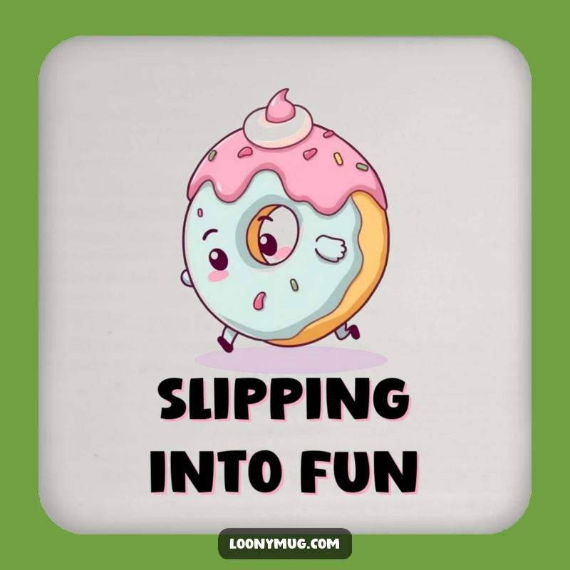 Funny Clumsy Donut Coaster: Tripping Decor for Accident-Prone Tables