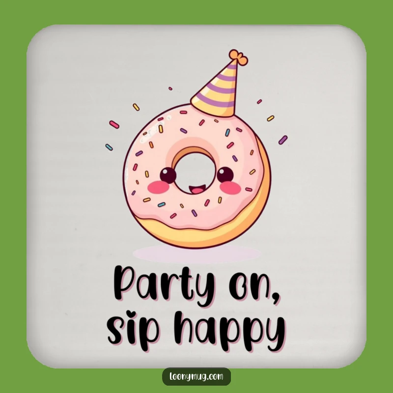 Funny Donut Party Coaster Set: Humorous Juggling Sprinkles Protection Gift