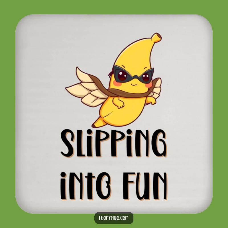 Funny Flying Banana Coaster Set - Superhero Fruit Protection for Tables