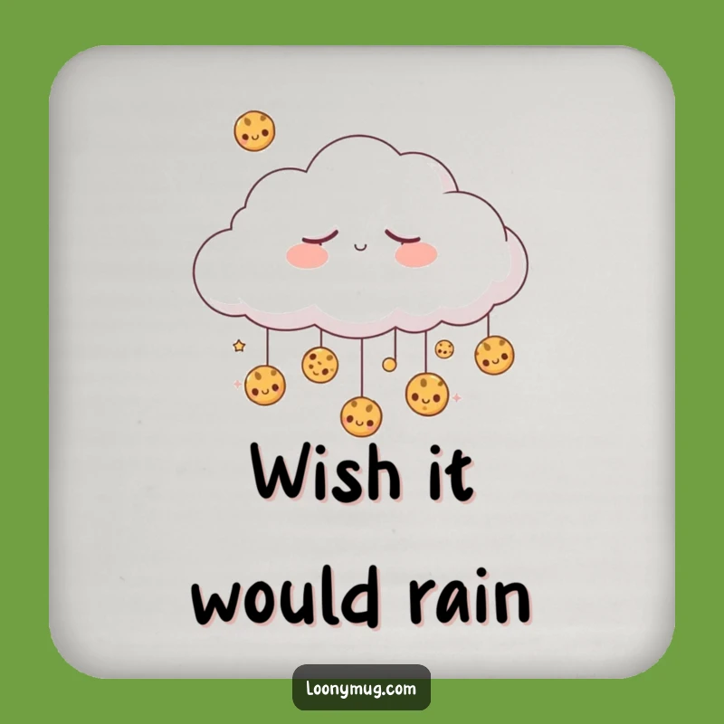Funny Sleepy Cloud Cookie Rain Coaster - Protect Surfaces with Whimsical Art!