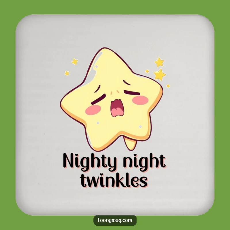 Funny Sleepy Star Coaster: Yawning Character Decor for Tables