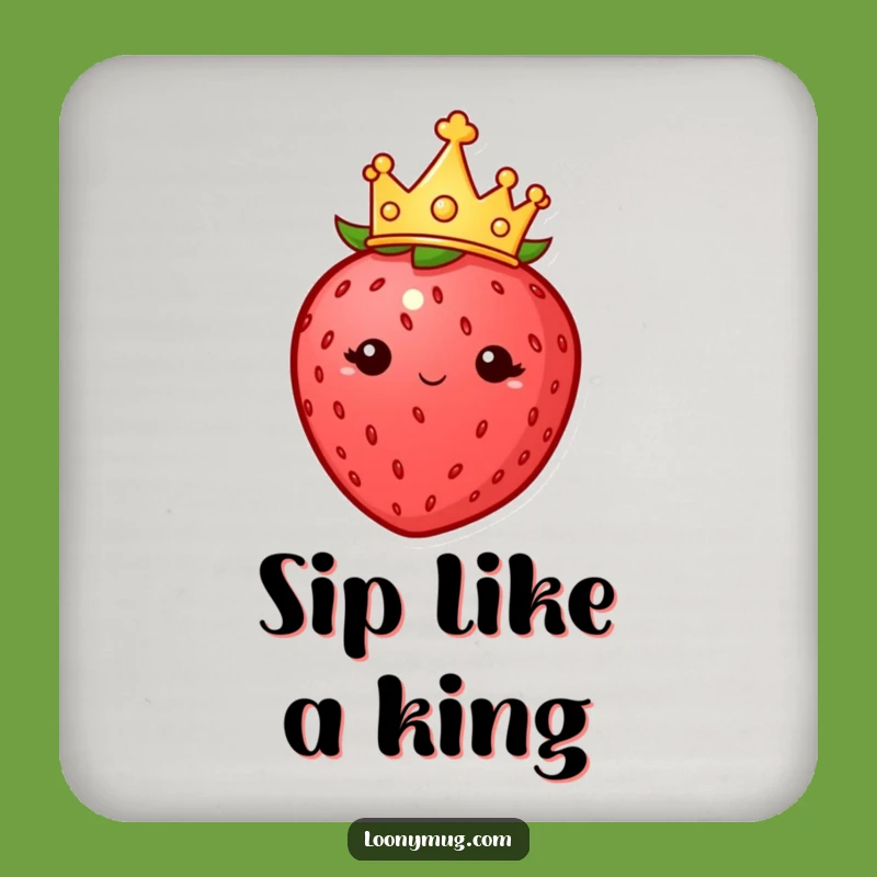 Funny Strawberry Crown Coasters: Protect Surfaces with Royal Flair - Gift!
