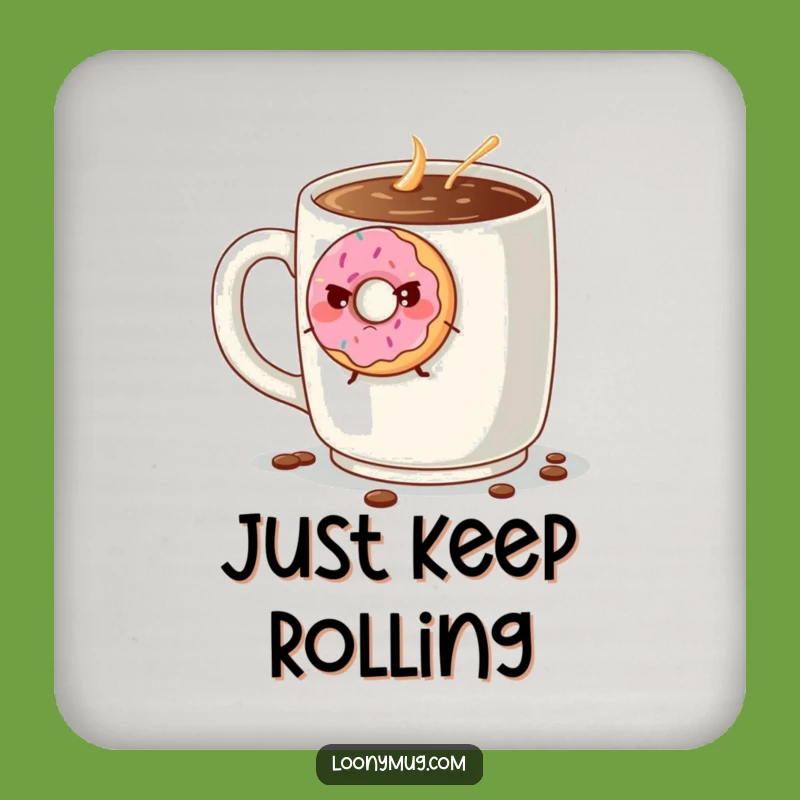 Funny Grumpy Donut Escape Coaster - Protect Surfaces with Hilarious Art!
