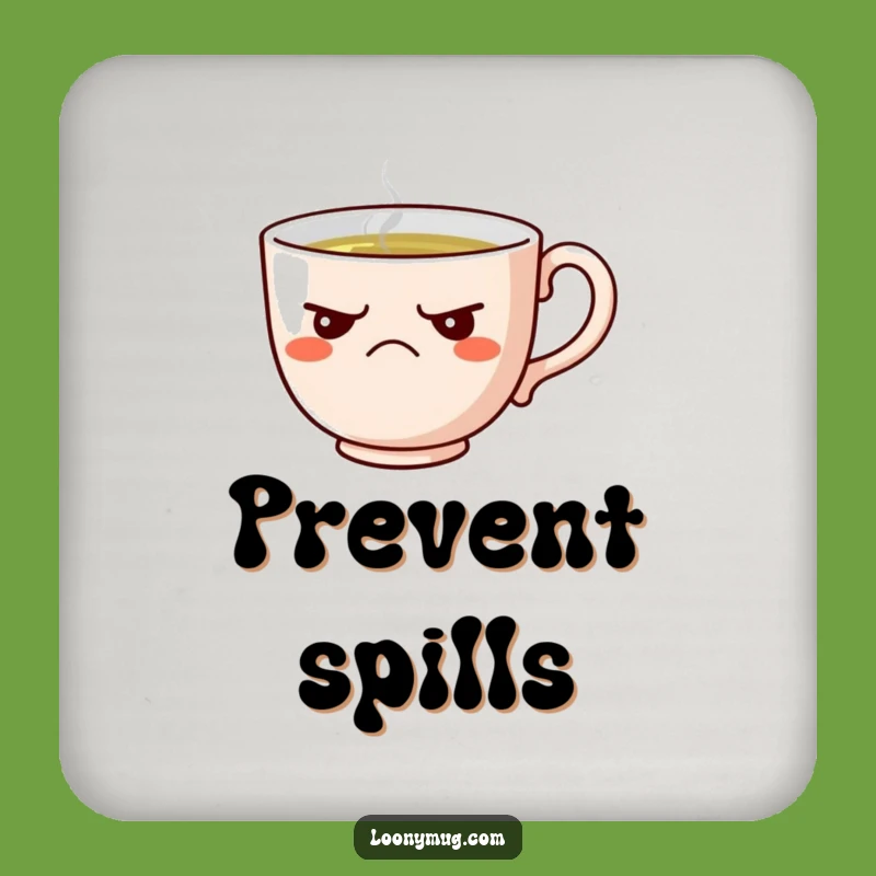 Funny Grumpy Teacup Coaster: Protect Surfaces with a Hilarious Scowl!