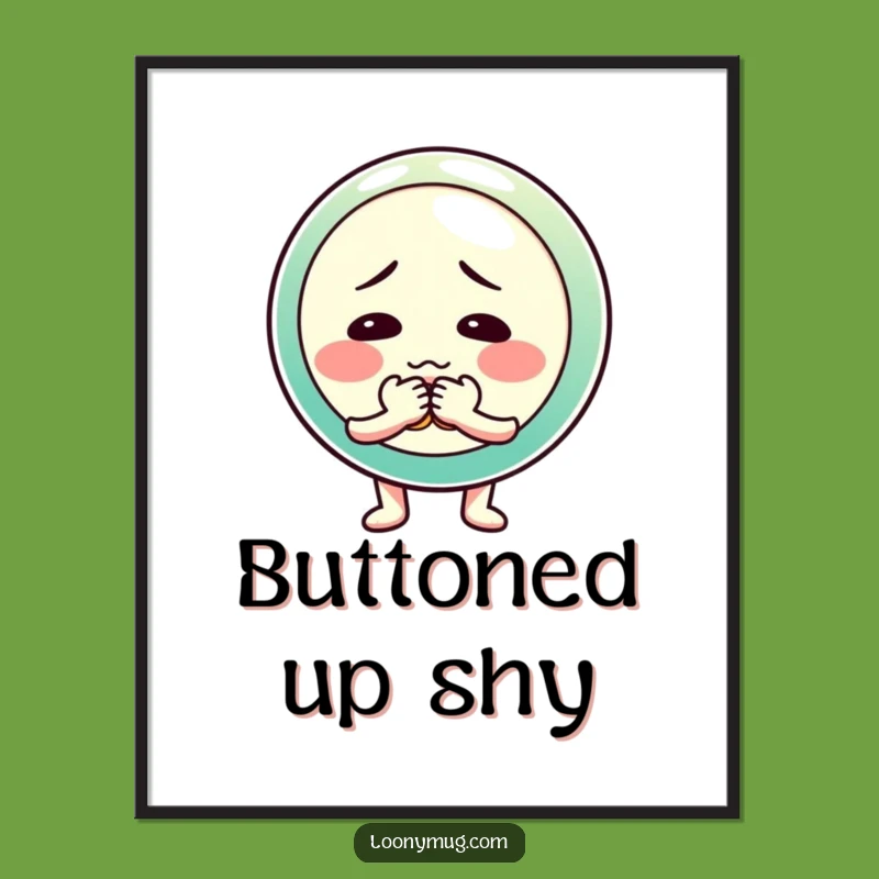 Funny Shy Button Fumble Poster: Decorate with Hilarious Bashfulness