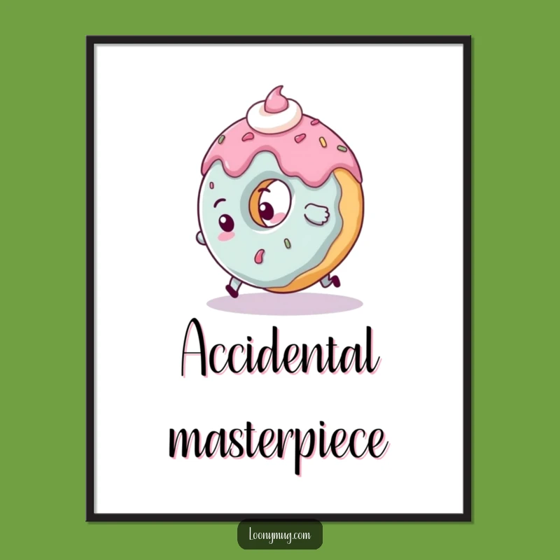 Funny Clumsy Donut Poster: Tripping Art for Humorous Spaces