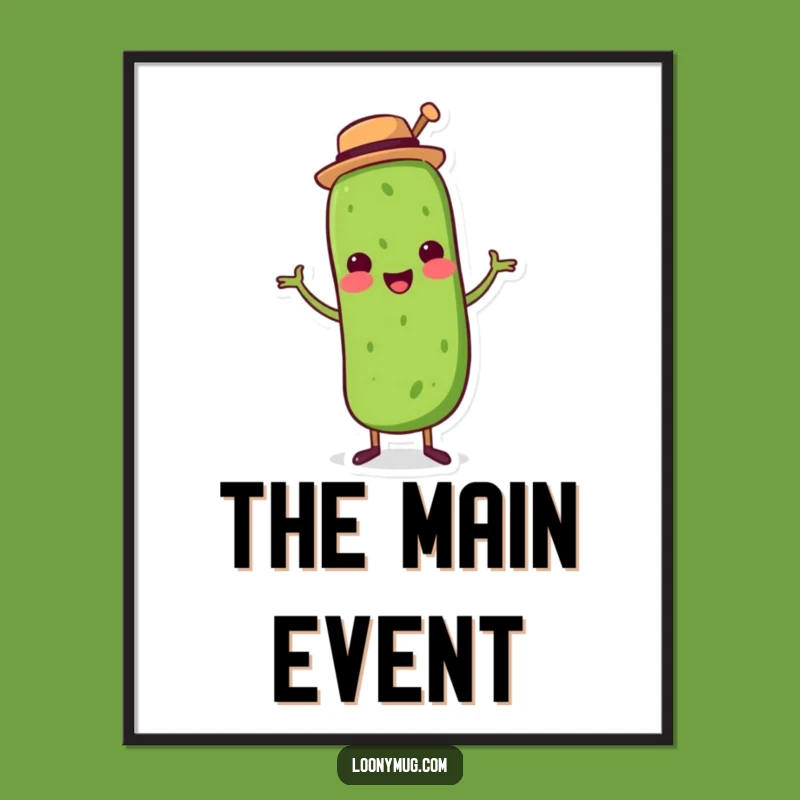Funny Dancing Pickle Top Hat Poster: Quirky Wall Art for a Lively Space