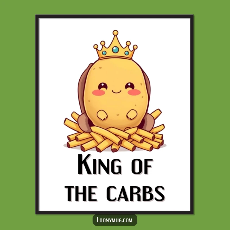 Funny Potato King Poster: Regal Wall Art for a Humorous & Starchy Vibe