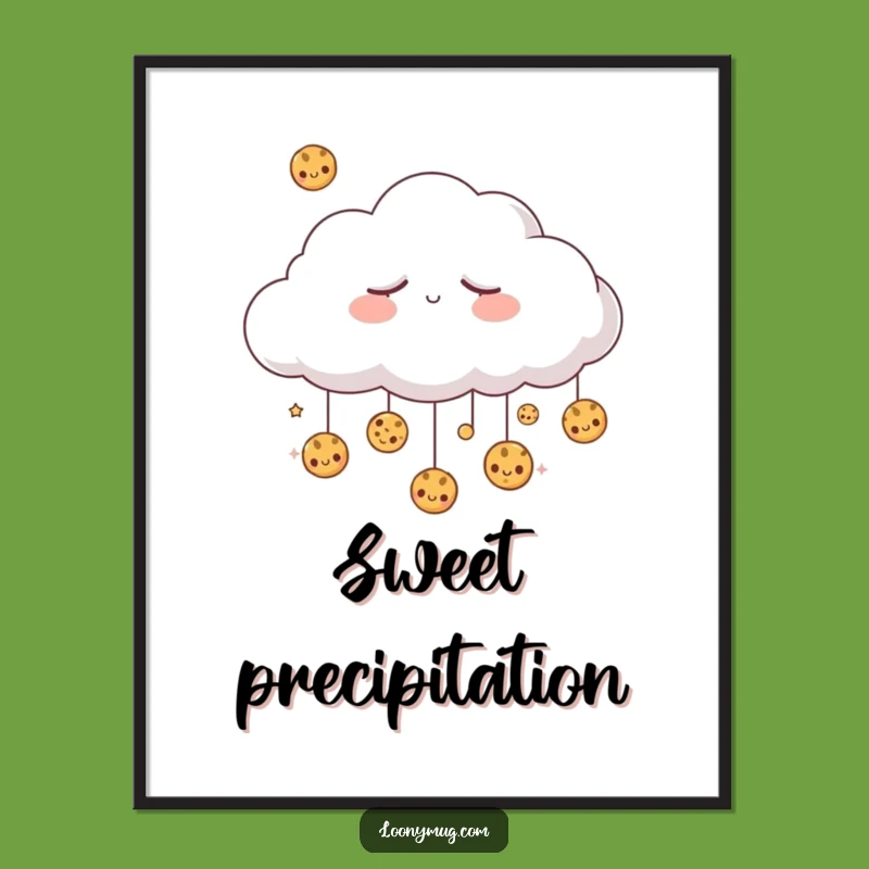 Funny Sleepy Cloud Cookie Rain Poster - Sweet Dream Wall Art!